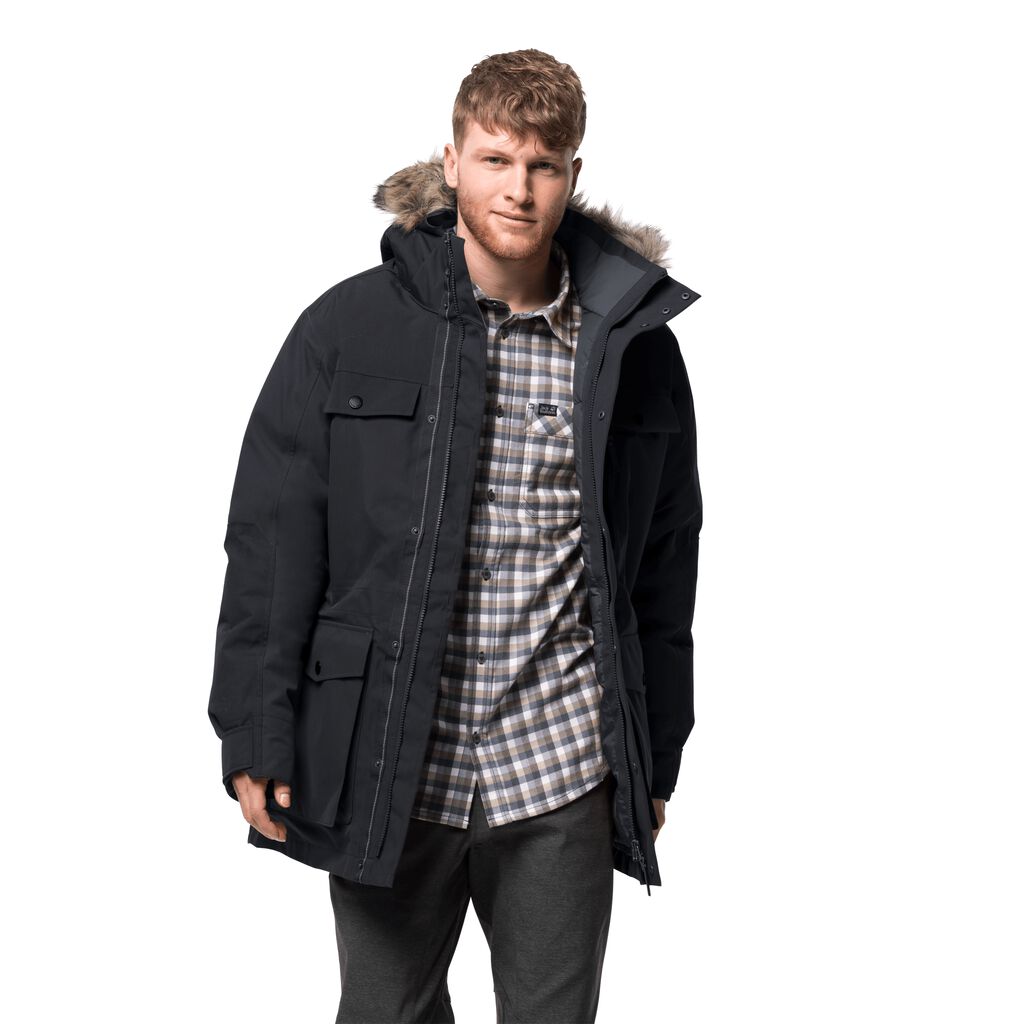 Jack Wolfskin GLACIER BAY Vestes Homme Noir - AIYDBNH-63